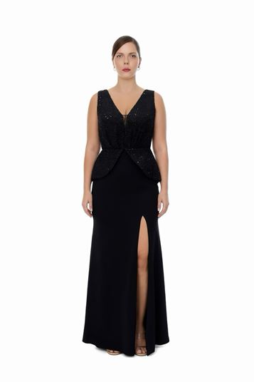 Abendkleid in Übergröße mit VAusschnitt